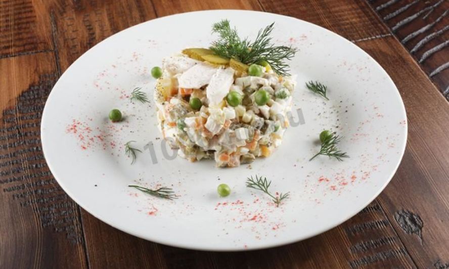 Рецепт классического оливье с курицей