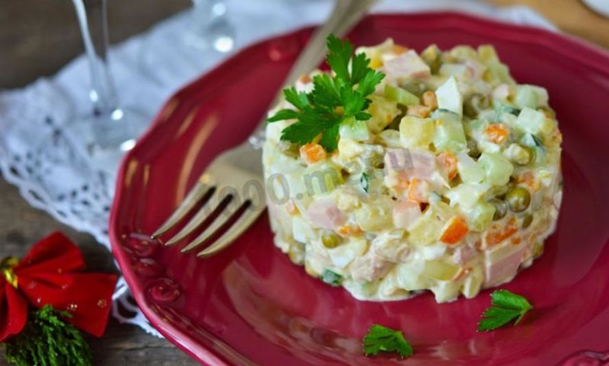 Рецепт оливье классический со свежими огурцами