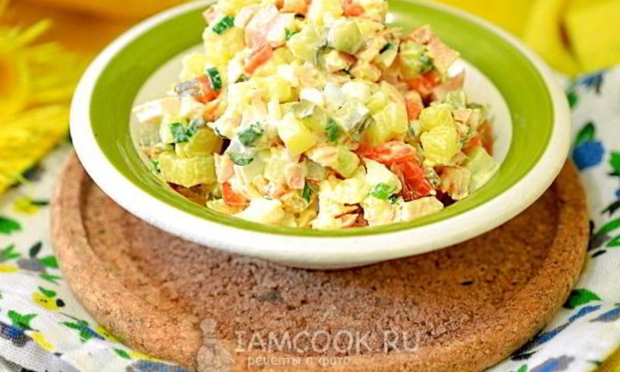 Рецепт оливье копченый