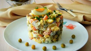 Оливье с говядиной