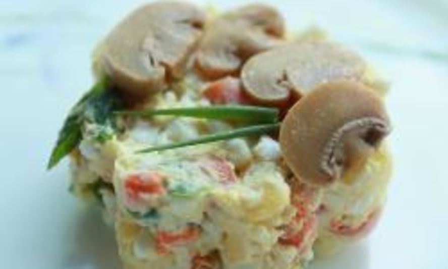 Рецепт оливье с грибами