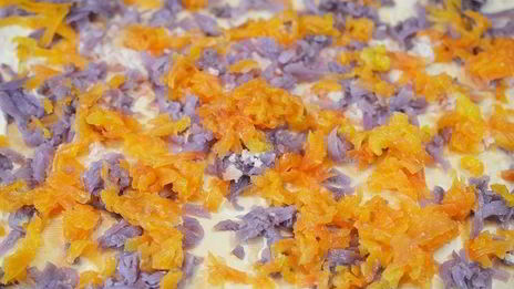 оливье с рыбой в рулете