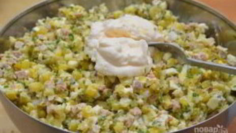 оливье с языком