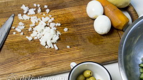 салат оливье с креветками