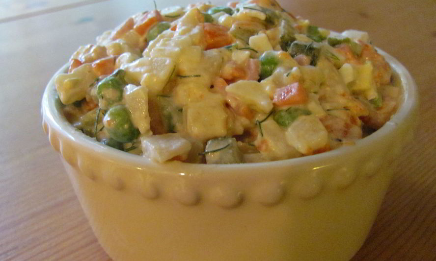 Рецепт салата оливье с курицей