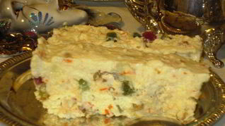 Сладкий десерт Оливье с маскарпоне