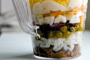 Слоеный оливье с рисом