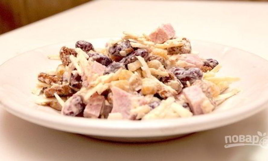 Рецепт овощного салата с фасолью и кукурузой