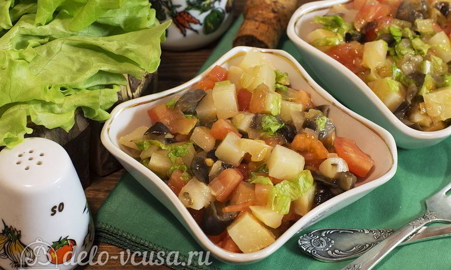 Рецепт овощного салата с грибами