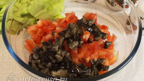 овощной салат с грибами