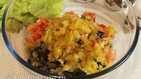 овощной салат с грибами