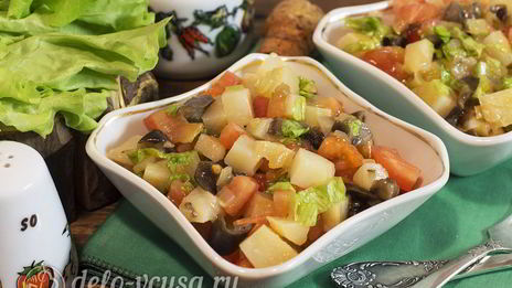 овощной салат с грибами