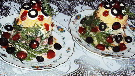 порционный салат коралловые рифы