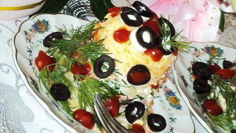 порционный салат коралловые рифы