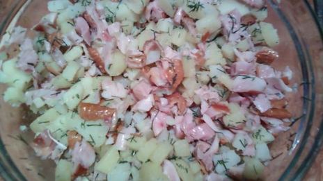 салат из копченой курицы с картофелем