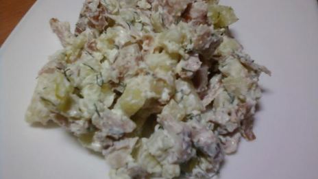 салат из копченой курицы с картофелем