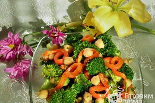 Салат из нута и брокколи