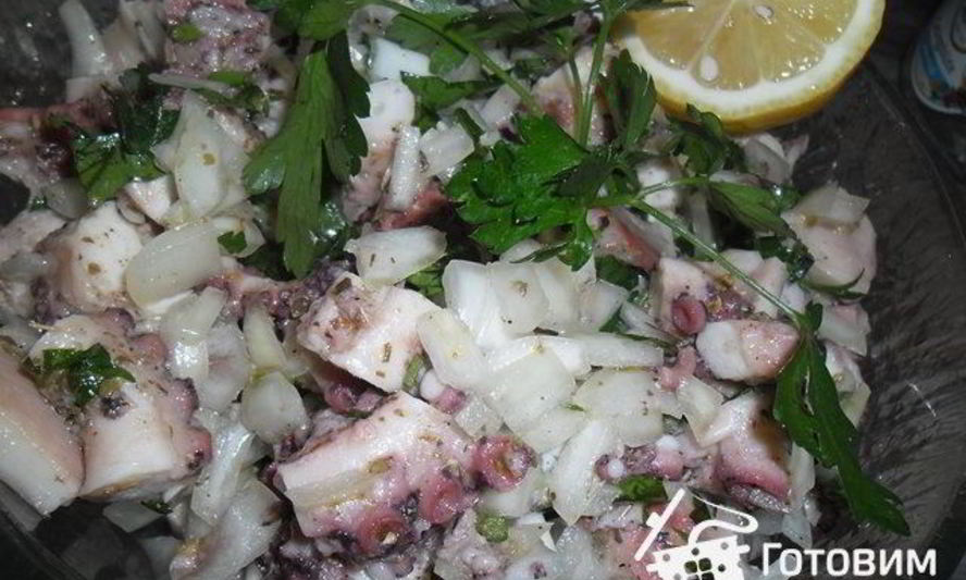 Рецепт салата из осьминога хтаподи