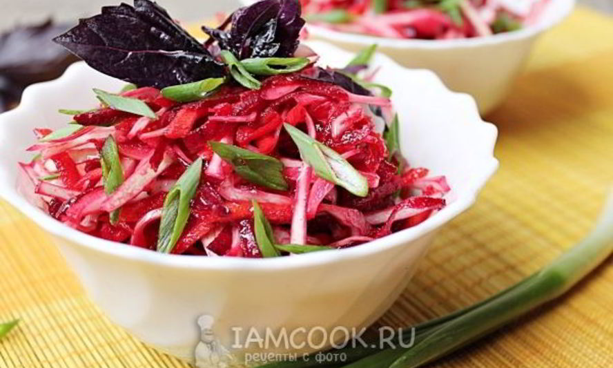 Рецепт салата из свежей свеклы, моркови и капусты