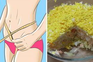 Диетический салат мимоза