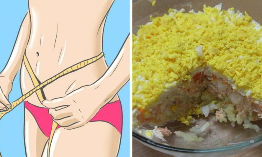 Рецепт диетического салата мимоза