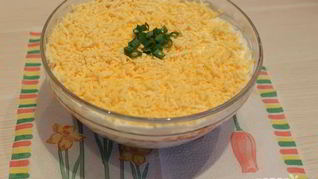 Мимоза с печенью трески