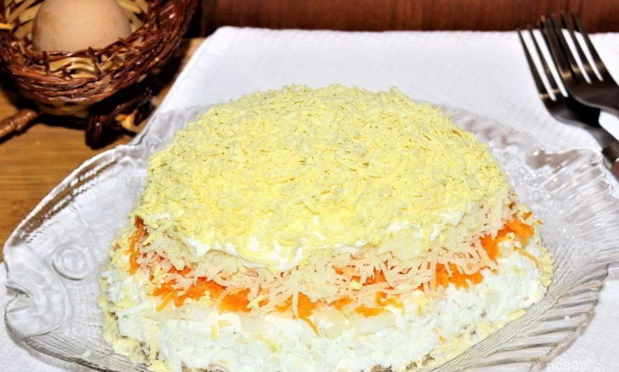 Рецепт салата мимоза с маслом