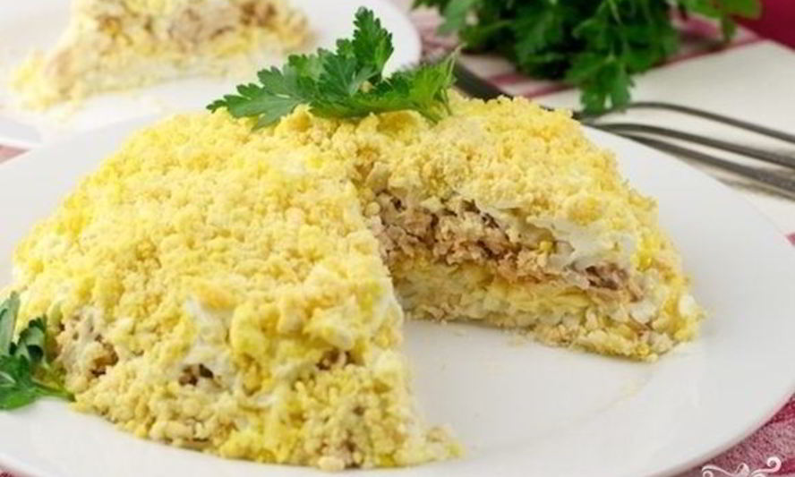 Рецепт салата мимоза с печенью трески