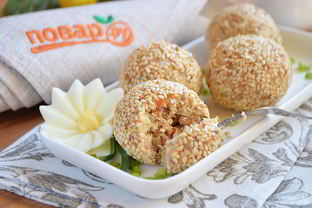 Салатные шарики Мимоза