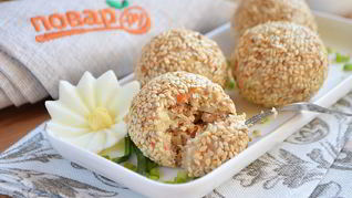 Салатные шарики Мимоза