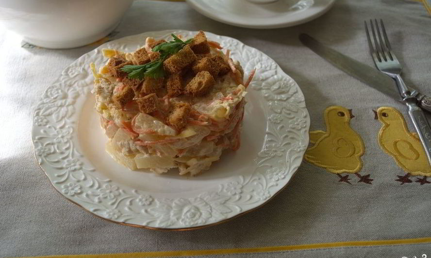 Рецепт салата озорного цыпленок