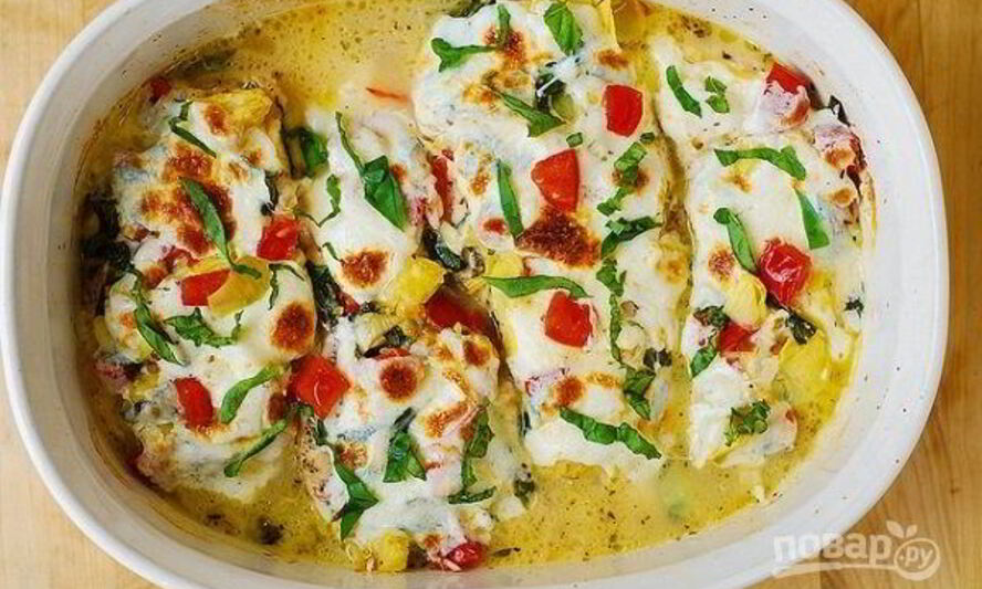 Рецепт куриного филе под шубой в духовке