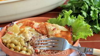 Мясо под шубой в духовке