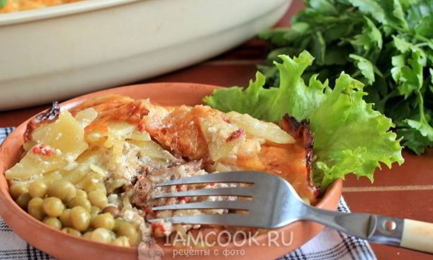 Рецепт мяса под шубой в духовке