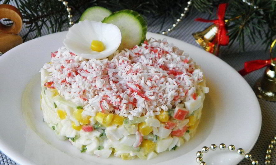 Рецепт салата крабового под шубой