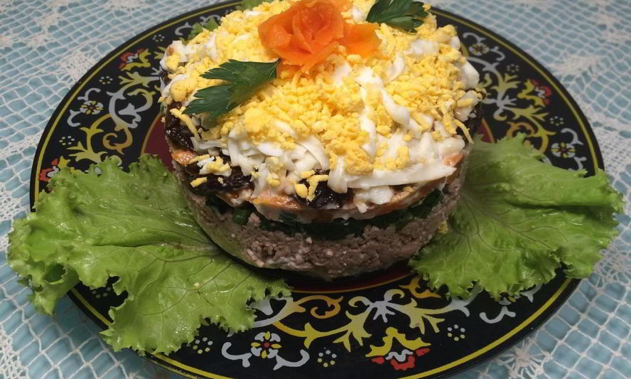 Рецепт салата печень под шубой