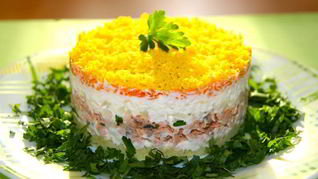 Селедка под шубой без свеклы