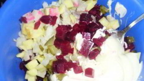 селедка под шубой кубиками