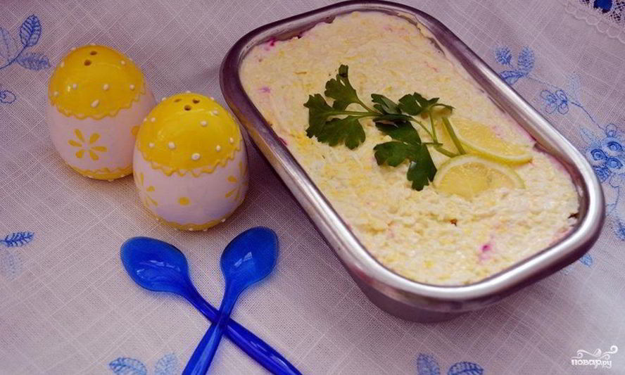 Рецепт селедки под шубой с плавленным сыром