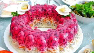 Селедка под шубой с желатином