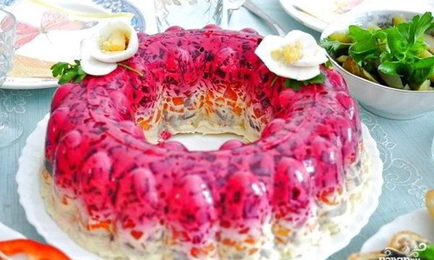 Рецепт селедки под шубой с желатином