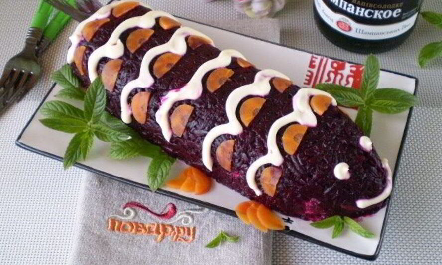 Рецепт селедки под шубой в виде рулета