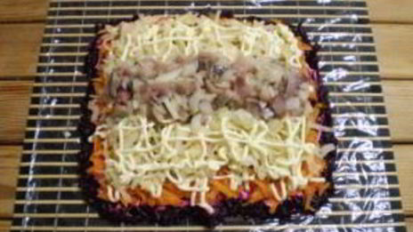 селедка под шубой в виде рулета