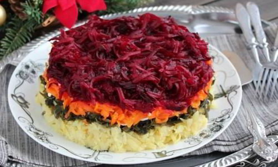 Рецепт вегетарианской селедки под шубой