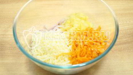 салат с ананасами лис