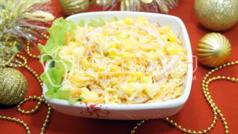 салат с ананасами лис