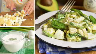 Салат с авокадо и яйцами