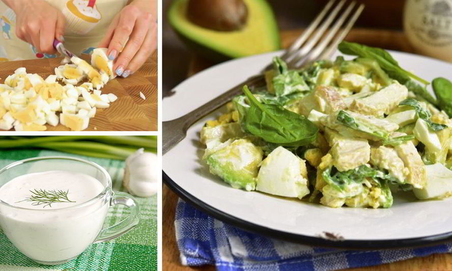 Рецепт салата с авокадо и яйцами