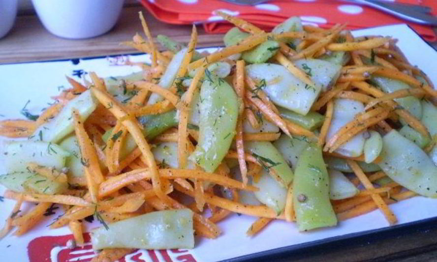 Рецепт салата с корейской морковью и фасолью