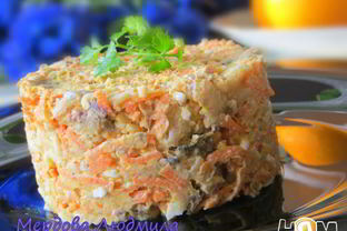 Салат с отварной рыбой